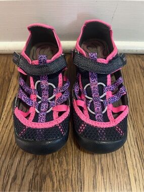 M.A.P. Niagara's Girls Sz 12 Navy & Pink Outdoor Fisherman's Sandals Water Shoes